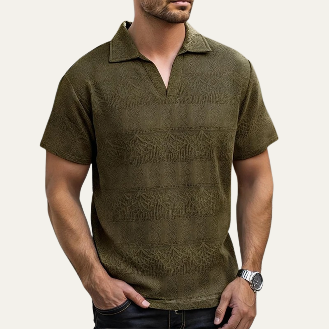 Maplewood Ridge herre V-hals åndbar strikket poloshirt