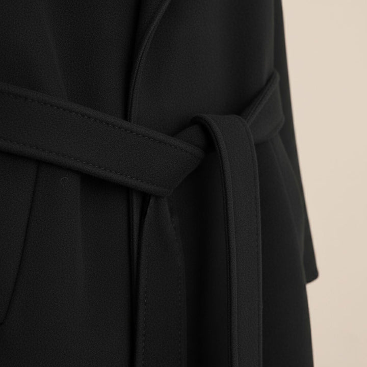 Freja Andersen | Herre Elegant Camel Wrap uld frakke med bælte