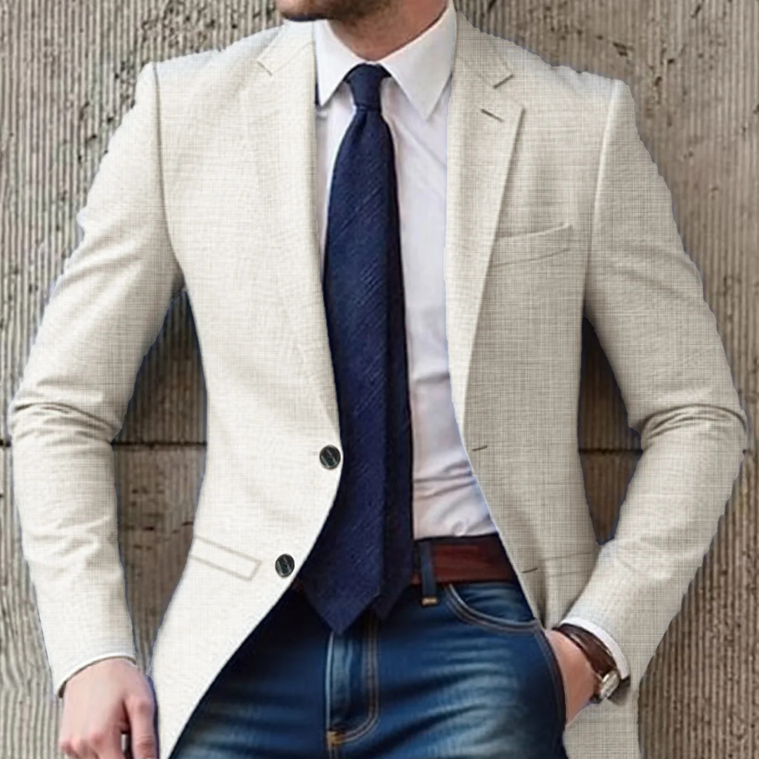 Freja Andersen | Herre stilren afslappet slim fit bomuld blazer
