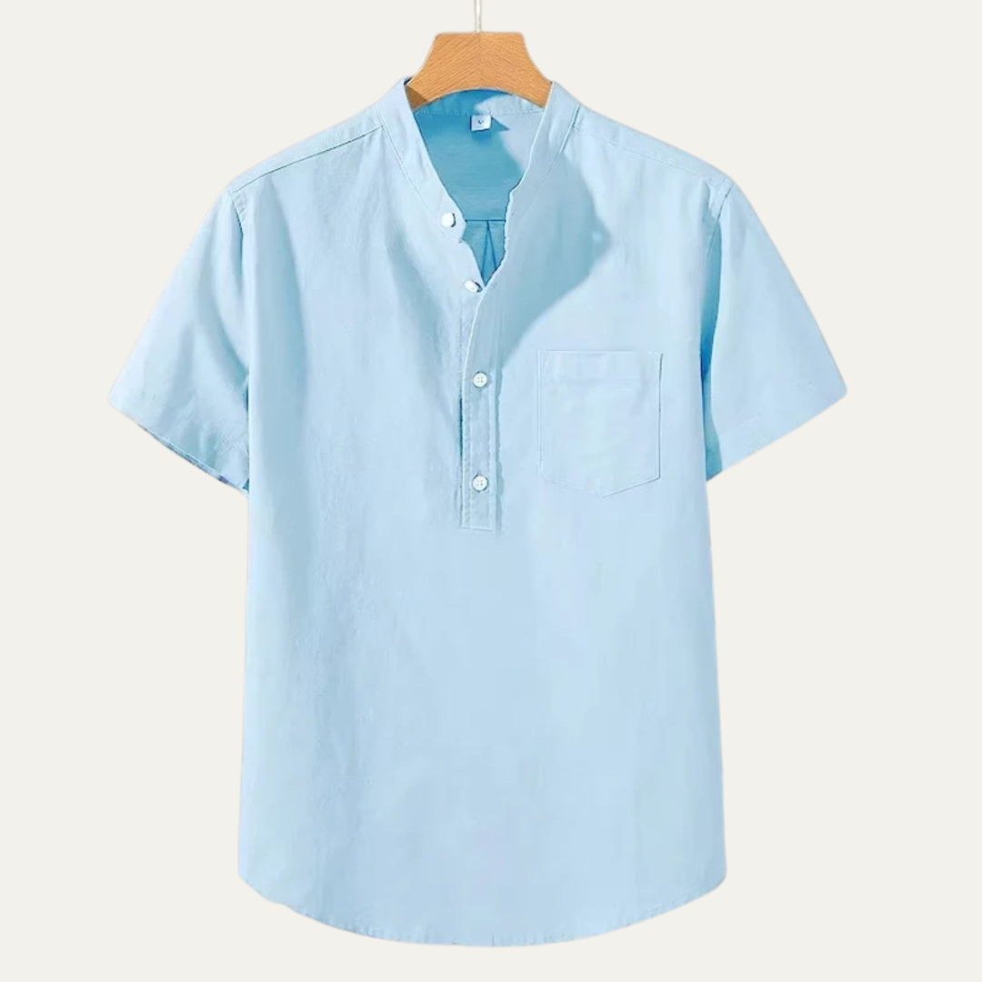 Piccadilly | Herre blød sommer Basic skjorte med Chest Pocket