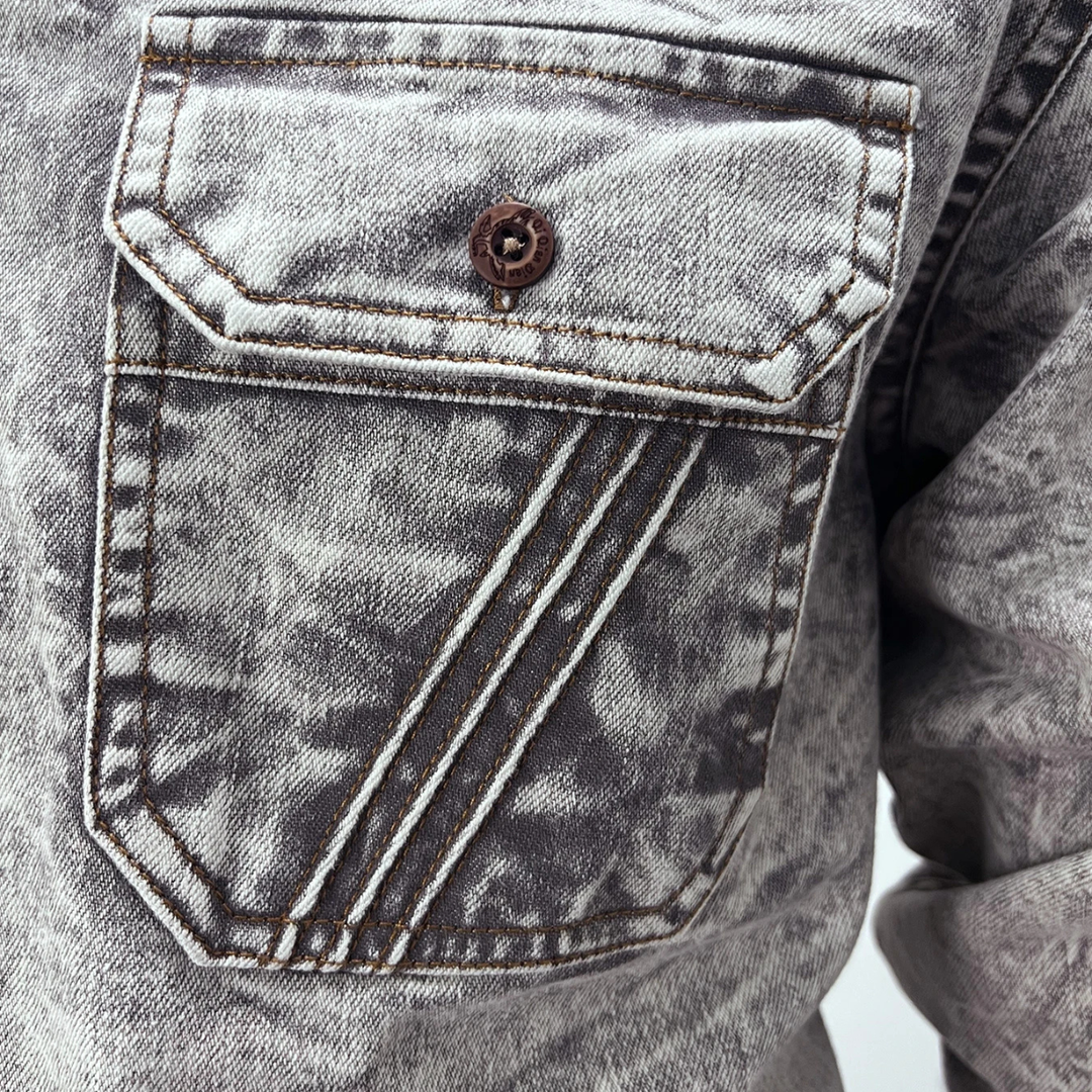 Freja Andersen | Herre afslappet knaplukket vintage denim skjorte