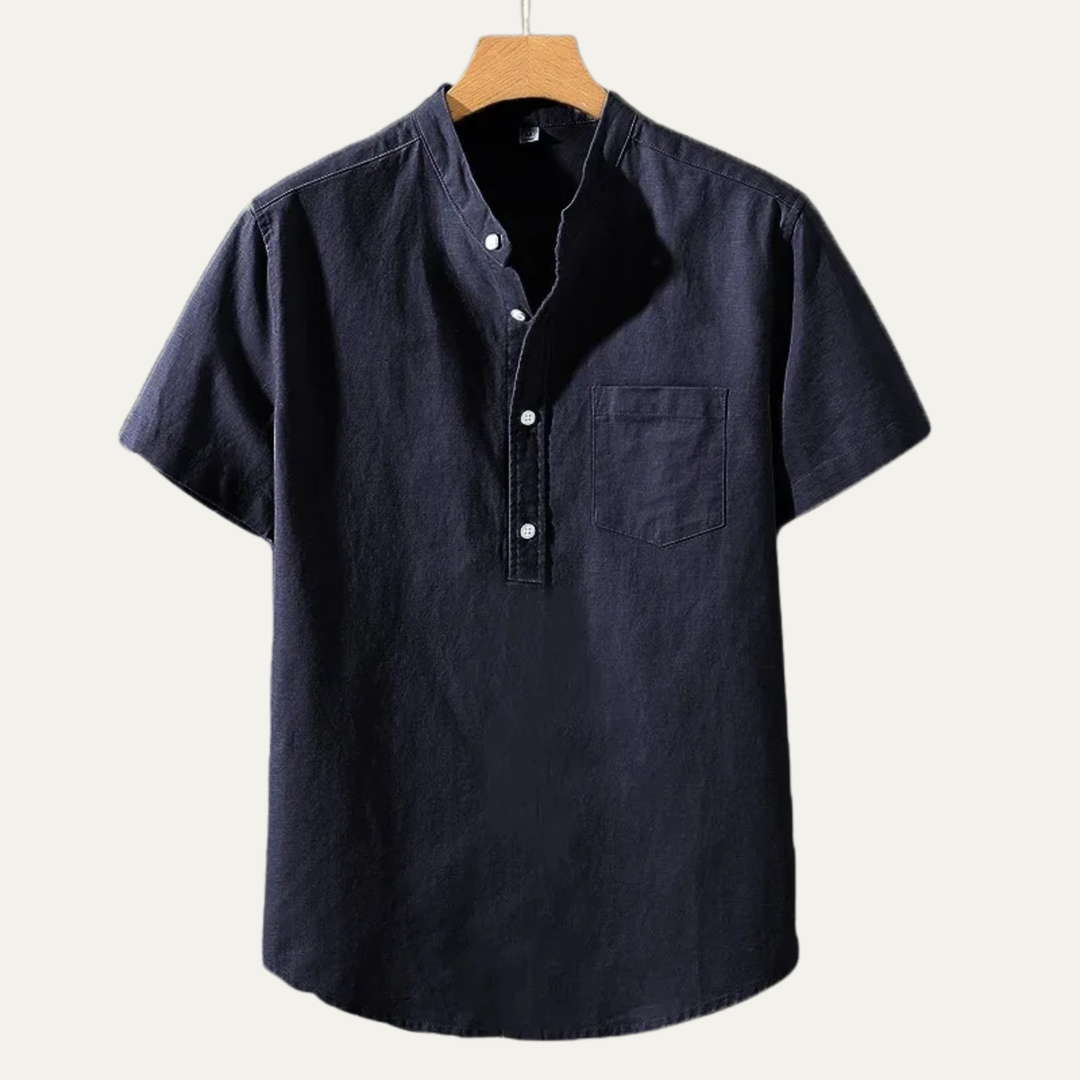 Piccadilly | Herre blød sommer Basic skjorte med Chest Pocket