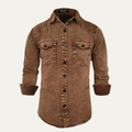 Freja Andersen | Herre brun vintage Washed denim skjorte