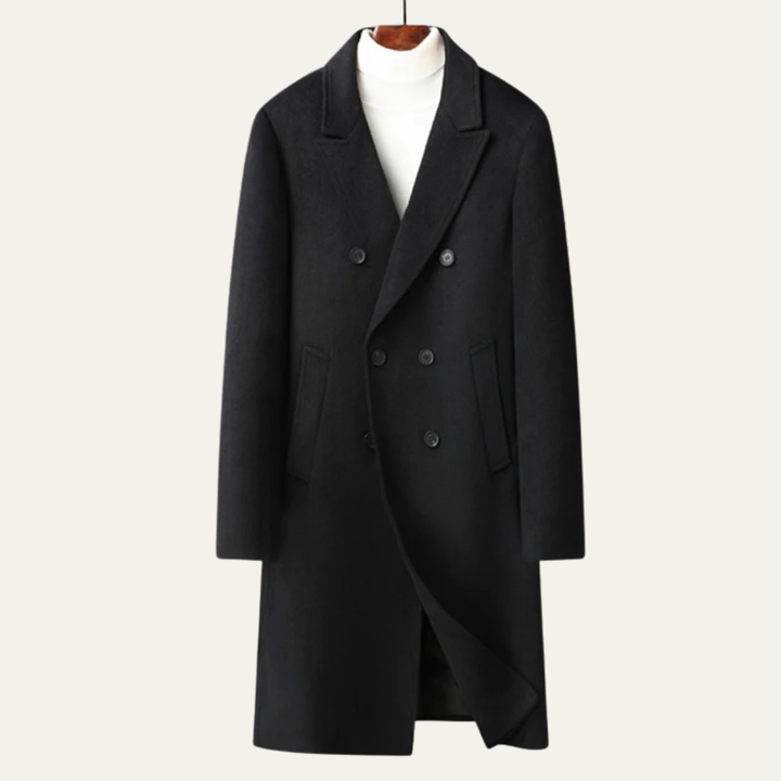 Freja Andersen | Herre lang uld dobbeltknappet vinter Overcoat