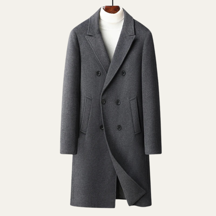 Freja Andersen | Herre lang uld dobbeltknappet vinter Overcoat