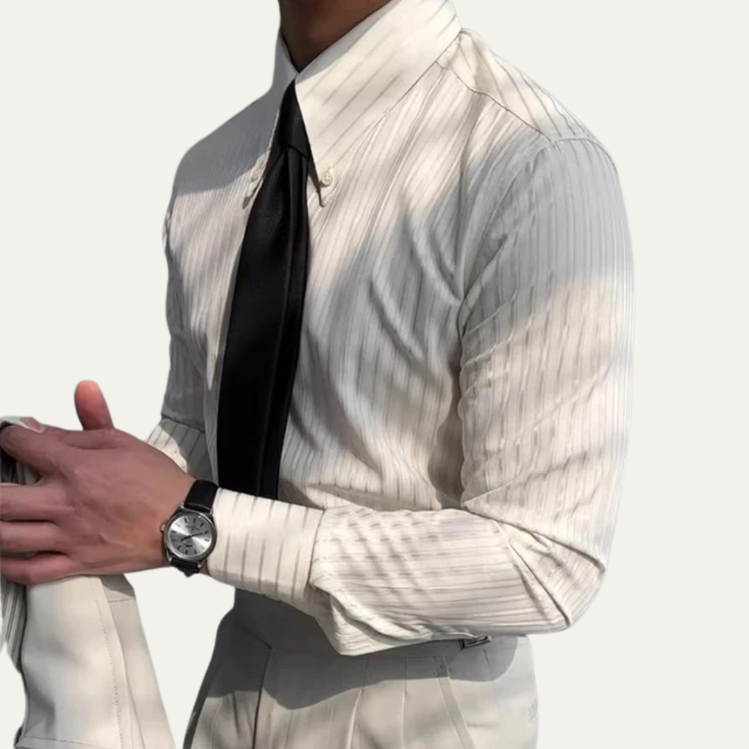 Freja Andersen | Herre vintage skjorte - nedfaldskrave knaplukning kjole skjorte