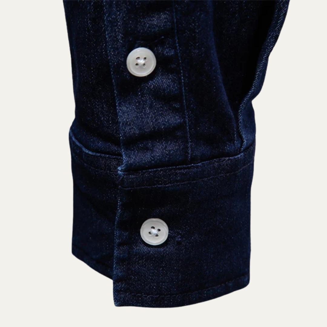 Crestfall Ridge herre slim fit denim skjorte med Double Pockets