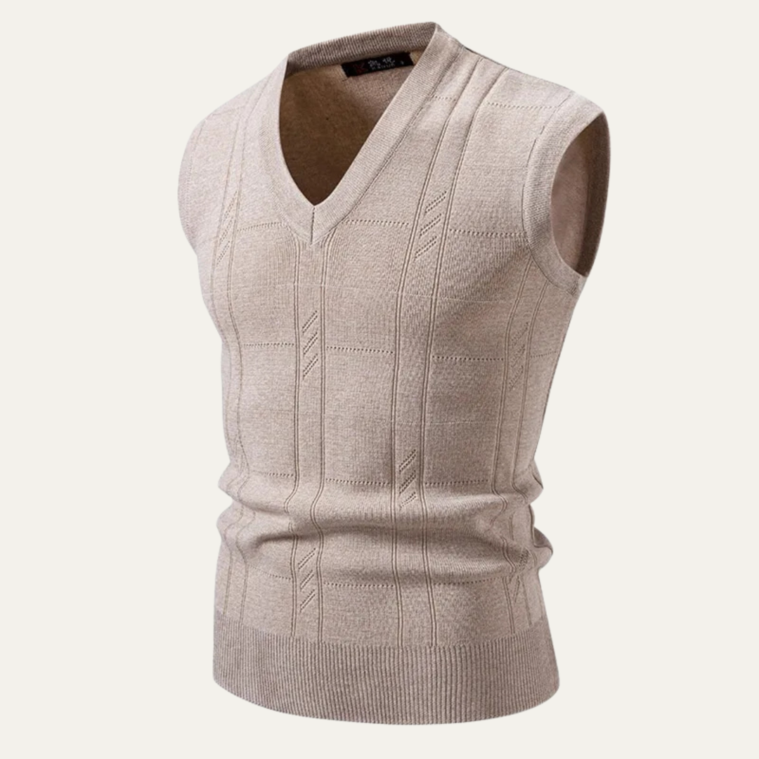 Freja Andersen | Herre klassisk strikket V-hals Tank Vest