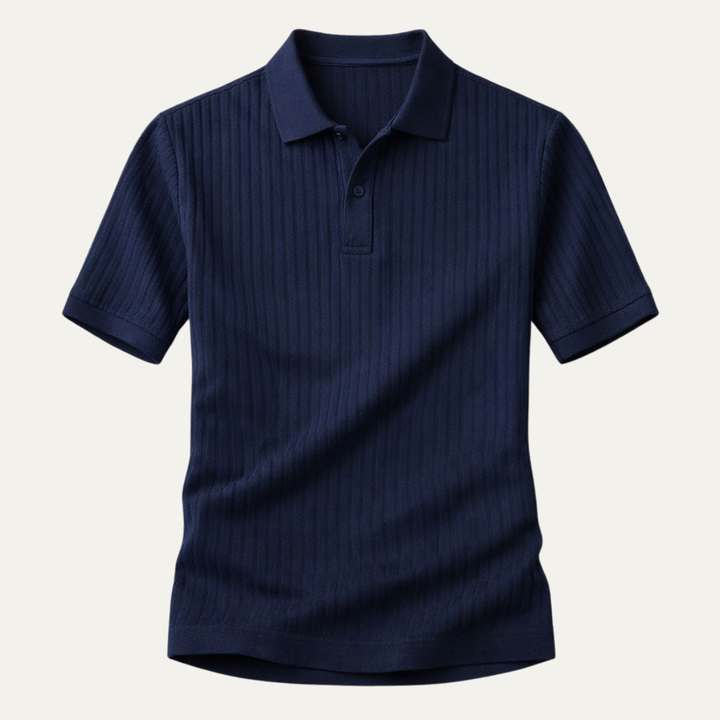 Freja Andersen | Herre stretch Ribbed afslappet poloshirt