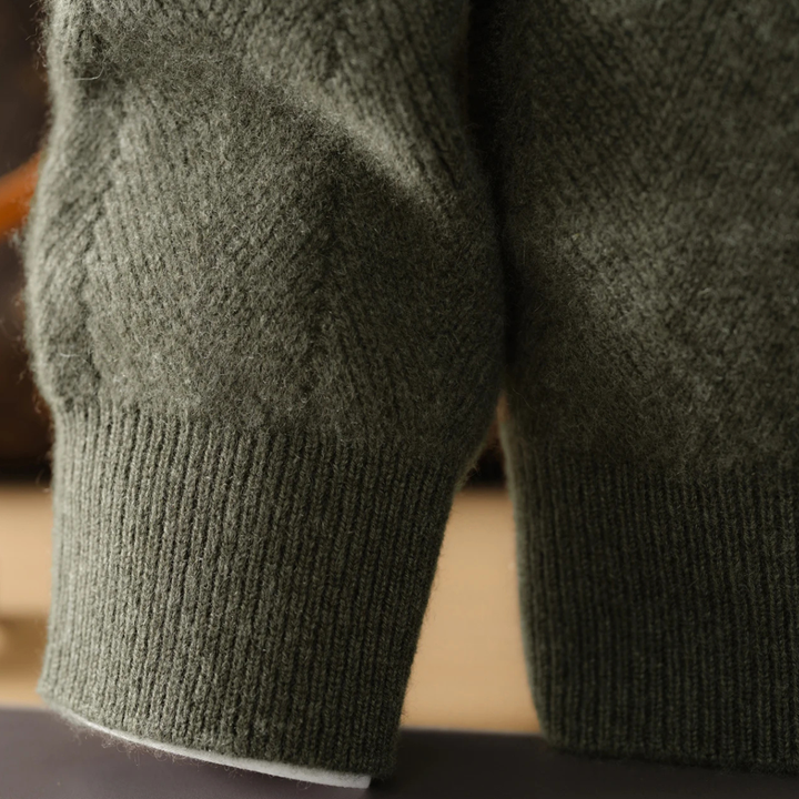 Highmoor kashmir trøje - herre 100% blød luksus uld strik cardigan