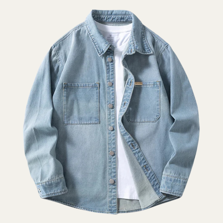Meadowlark Hill herre vintage denim stilren skjorte