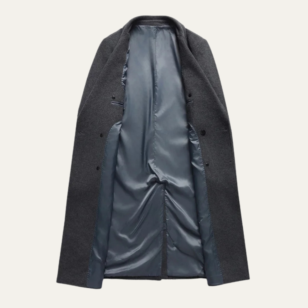 Freja Andersen | Herre lang uld dobbeltknappet vinter Overcoat