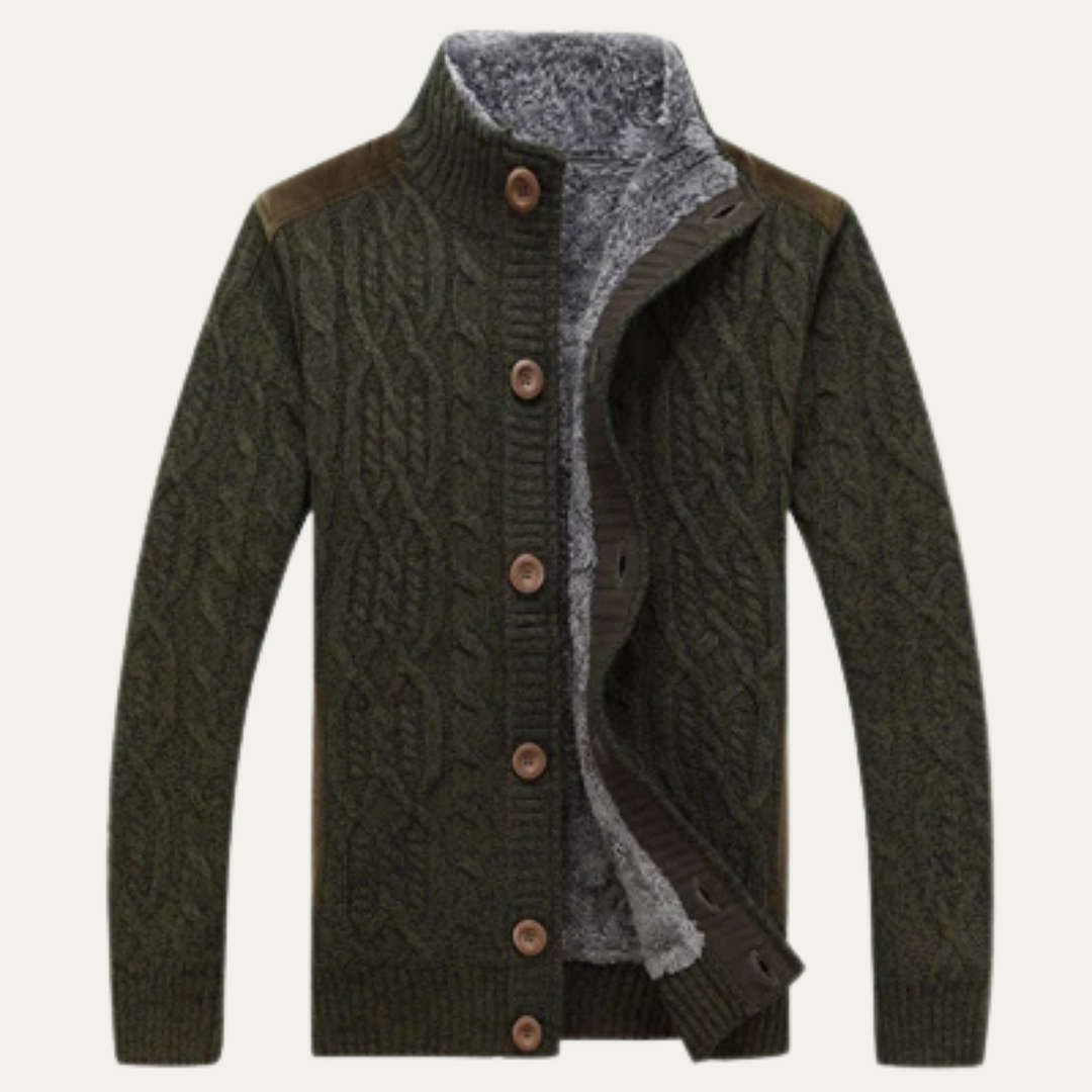 Ellington | Herre vinter Fleece cardigan - strikket uld strik Zip Up