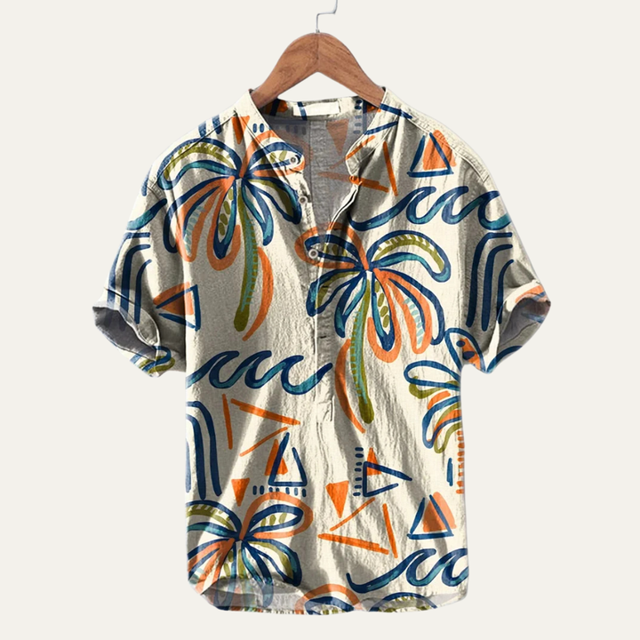 Crestmoor | Herre Hawaiian Tropical knaplukket blød skjorte