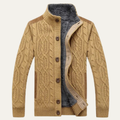 Ellington | Herre vinter fleece cardigan | strikket uld strik med lynlås