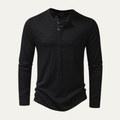 Freja Andersen | Herre afslappet knaphals henley bomuld T-skjorte