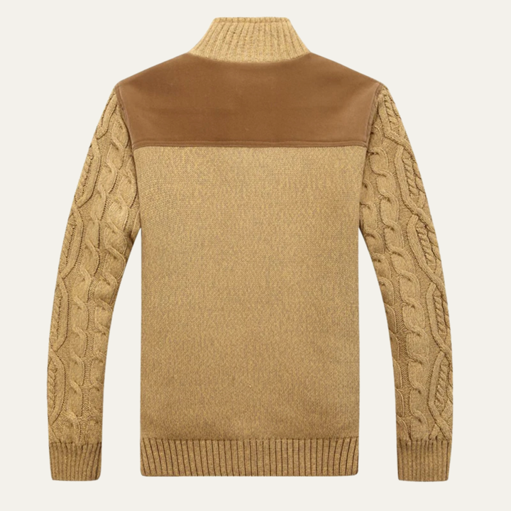 Ellington | Herre vinter Fleece cardigan - strikket uld strik Zip Up