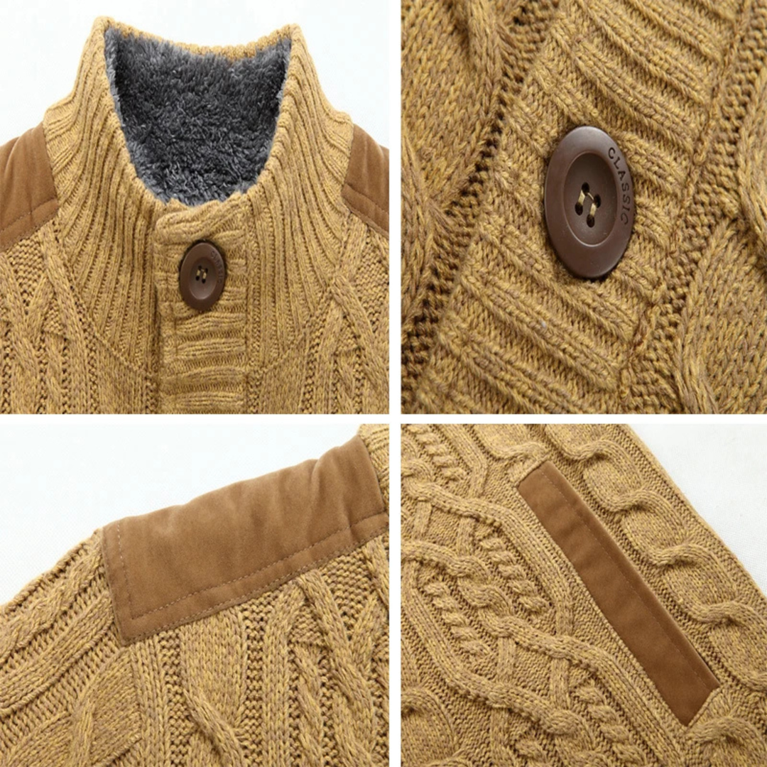 Ellington | Herre vinter Fleece cardigan - strikket uld strik Zip Up