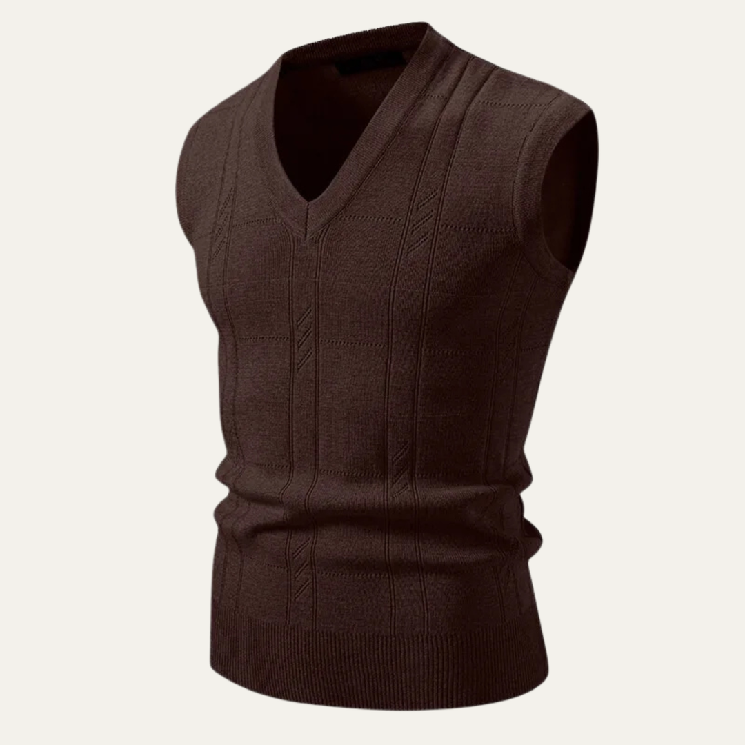 Freja Andersen | Herre klassisk strikket V-hals Tank Vest