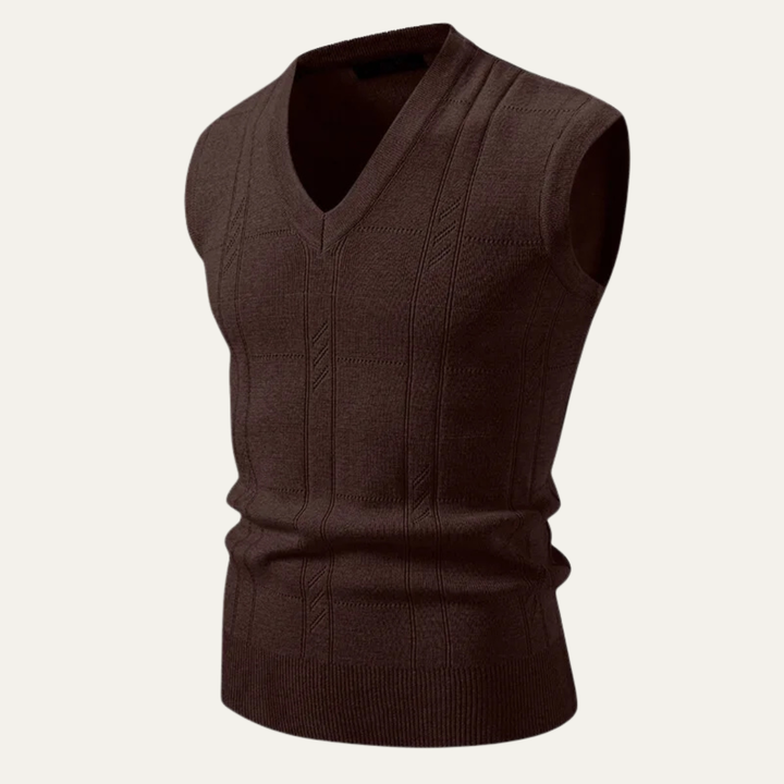 Freja Andersen | Herre klassisk strikket V-hals Tank Vest