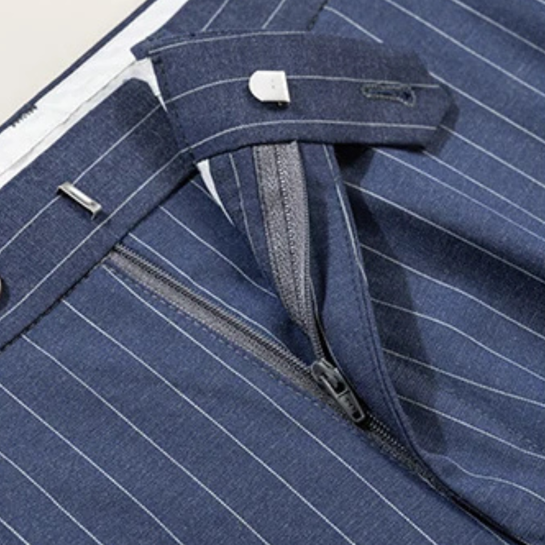 Freja Andersen | Herre klassisk Pinstripe jakkesæt - Elegant dobbeltknappet 2 Piece