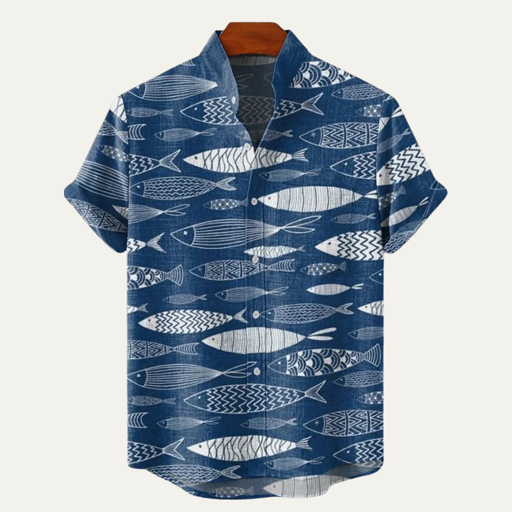Fairbrook Lane herre Retro hør Hawaiian Beach skjorte