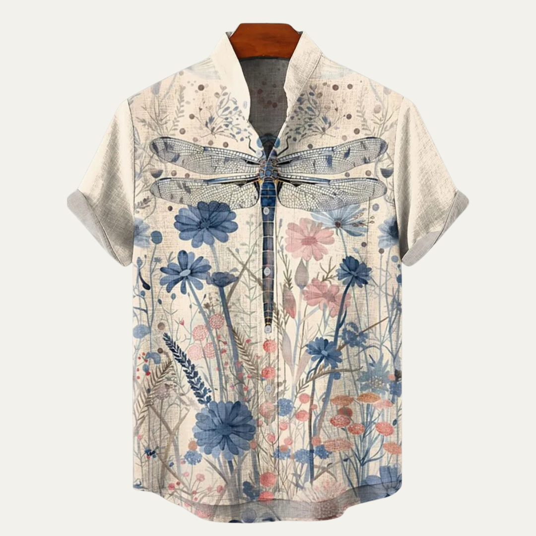 Fairbrook Lane herre Retro hør Hawaiian Beach skjorte