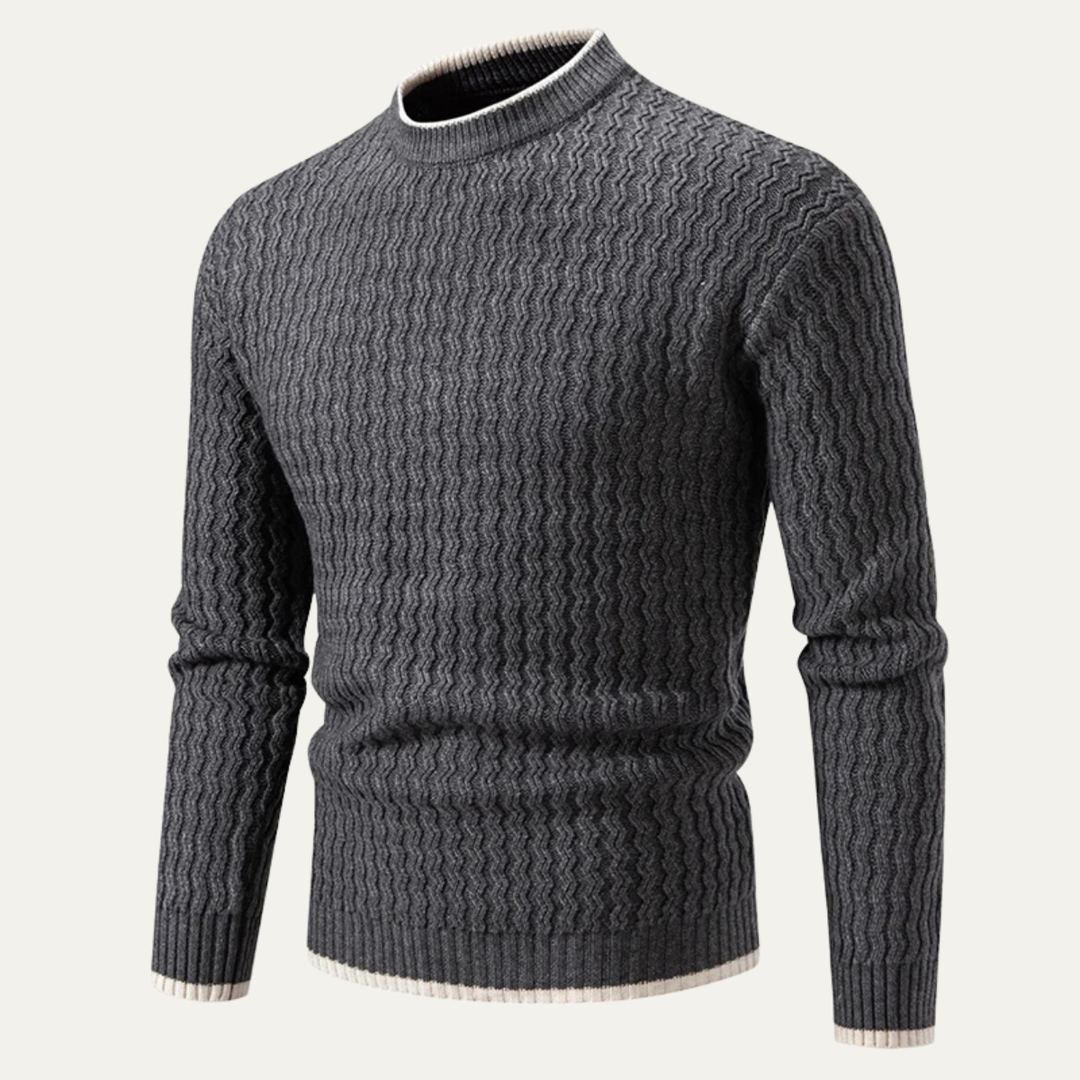 Freja Andersen | Herre slim fit strik trøje - O Neck afslappet trøje