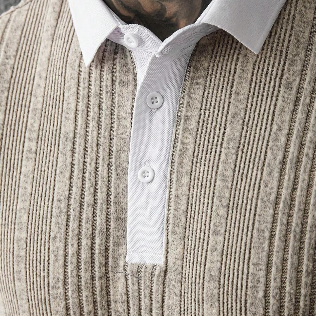 Glenfall Ridge herre ribstrikket afslappet poloshirt