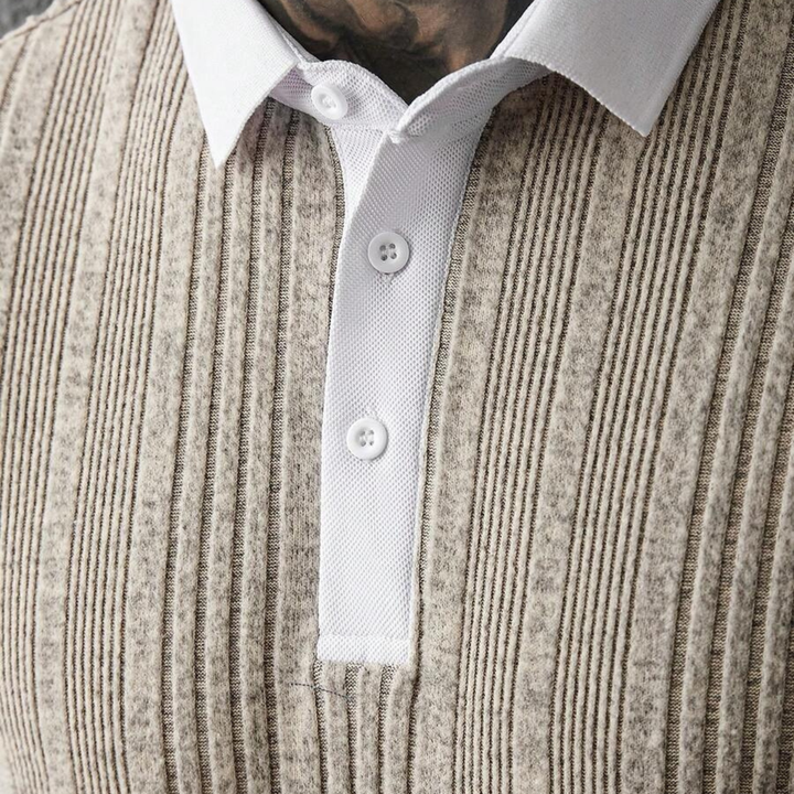 Glenfall Ridge herre ribstrikket afslappet poloshirt
