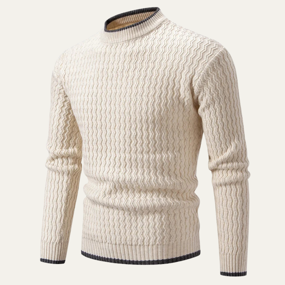 Freja Andersen | Herre slim fit strik trøje - O Neck afslappet trøje