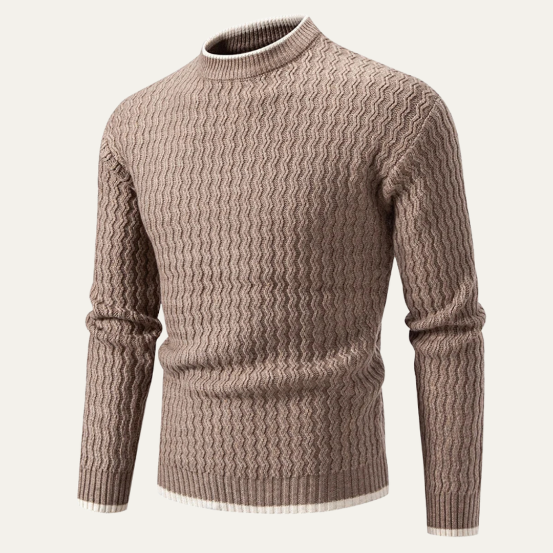 Freja Andersen | Herre slim fit strik trøje - O Neck afslappet trøje