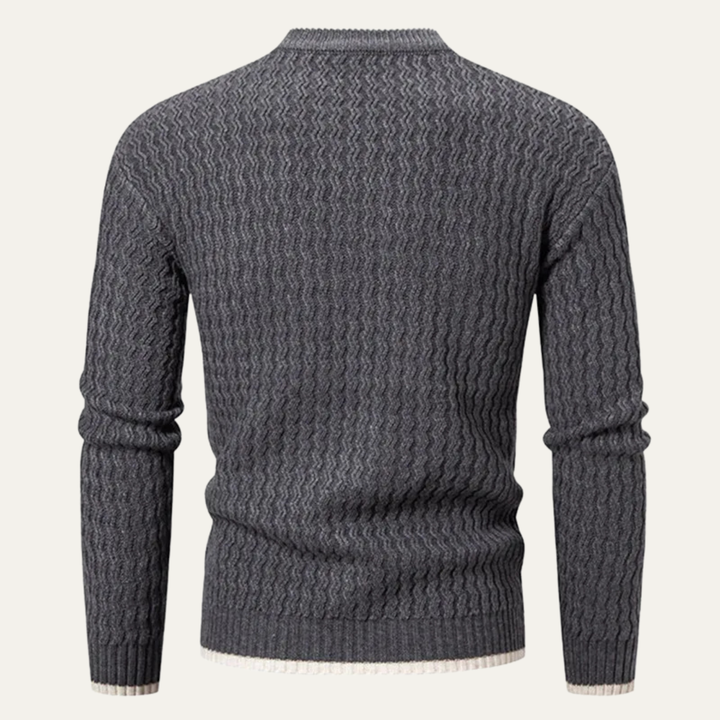 Freja Andersen | Herre slim fit strik trøje - O Neck afslappet trøje