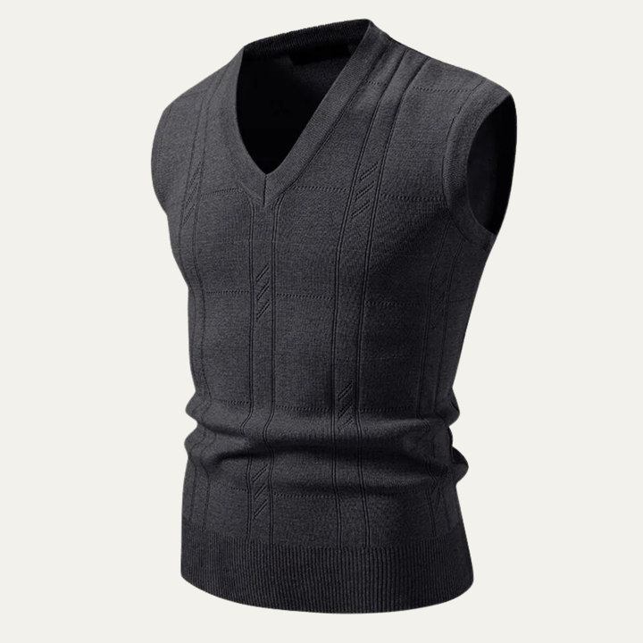 Freja Andersen | Herre klassisk strikket V-hals Tank Vest