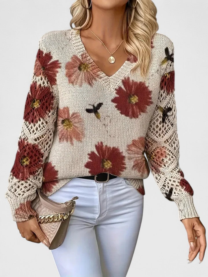 Aurélie | Elegant blomstret striktrøje — 16