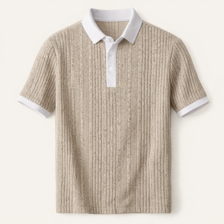 Glenfall Ridge herre ribstrikket afslappet poloshirt