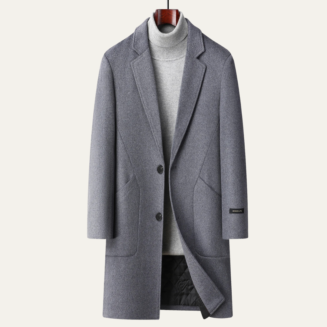 Freja Andersen | Herre Old Money klassisk uld Overcoat