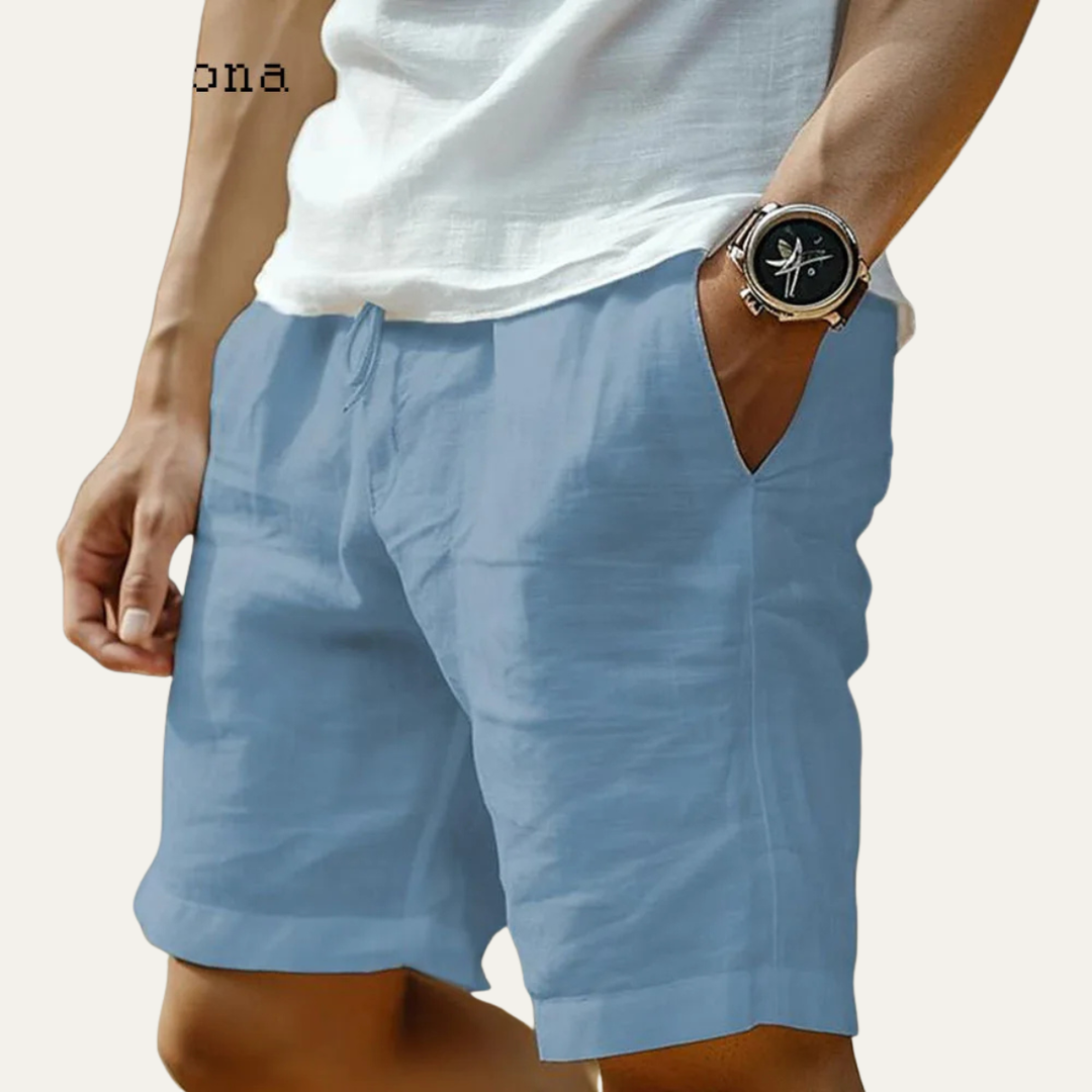 Glenmore Lane herre Elastic Waist hør shorts med lommer