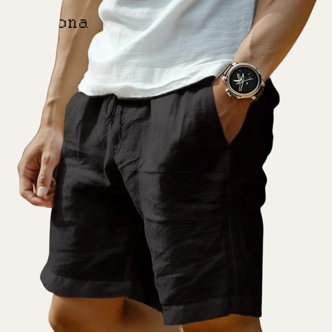 Glenmore Lane herre Elastic Waist hør shorts med lommer