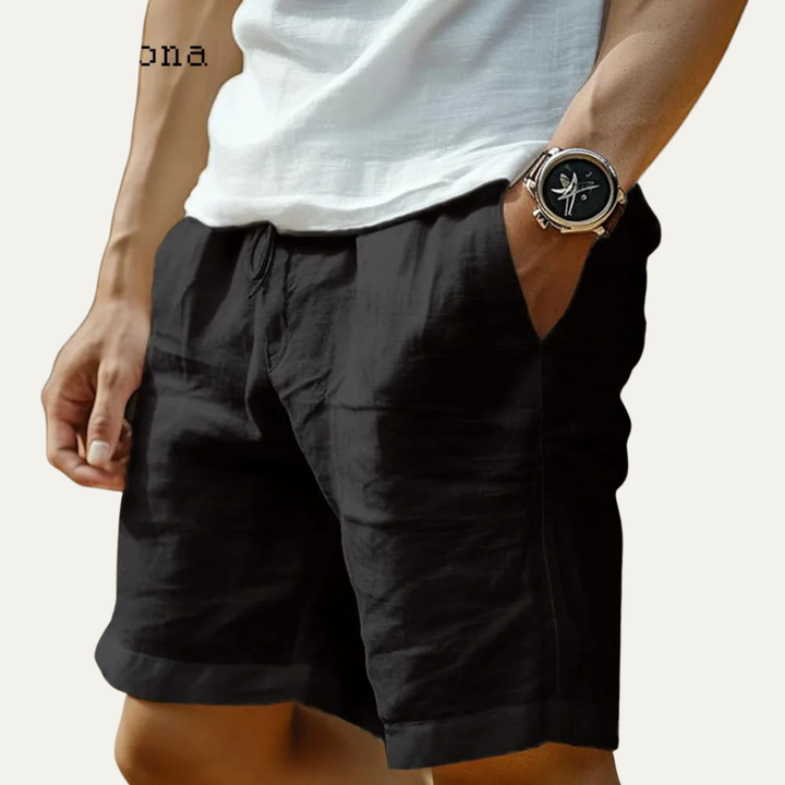 Glenmore Lane herre Elastic Waist hør shorts med lommer