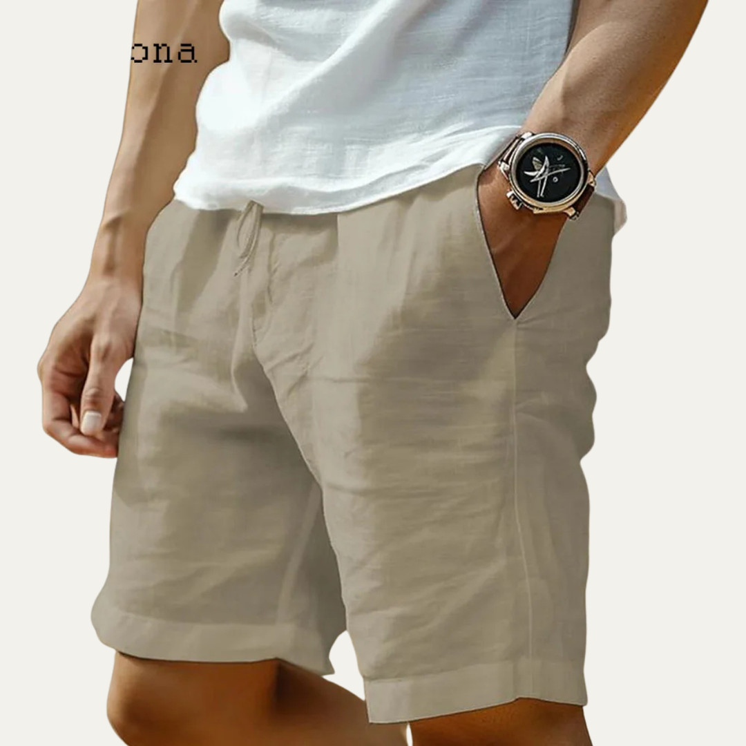 Glenmore Lane herre Elastic Waist hør shorts med lommer