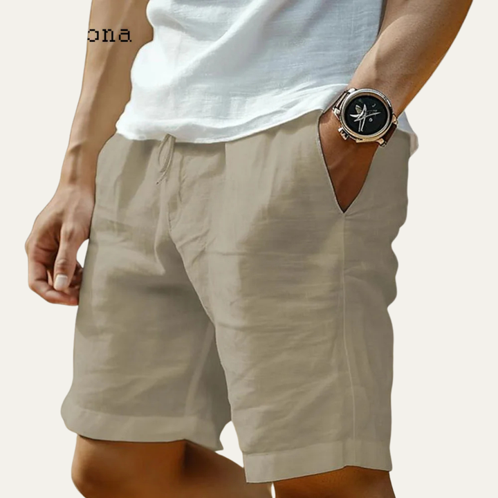 Glenmore Lane herre Elastic Waist hør shorts med lommer