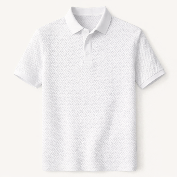 Willowcrest Hill herre hvid tekstureret Elegant poloshirt