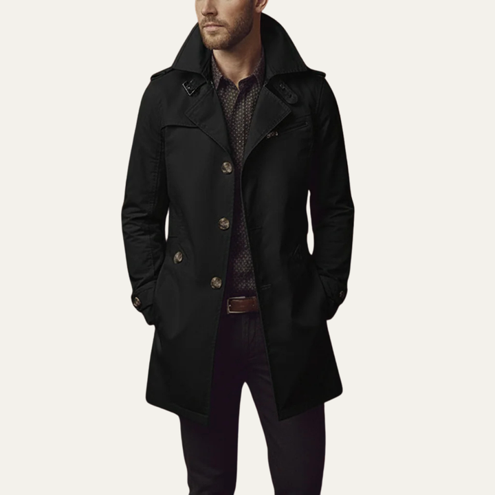 Freja Andersen | Herre Slim Notched krave enkeltknappet trenchcoat