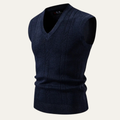 Freja Andersen | Herre stilfuld strikket V-hals Tank Vest