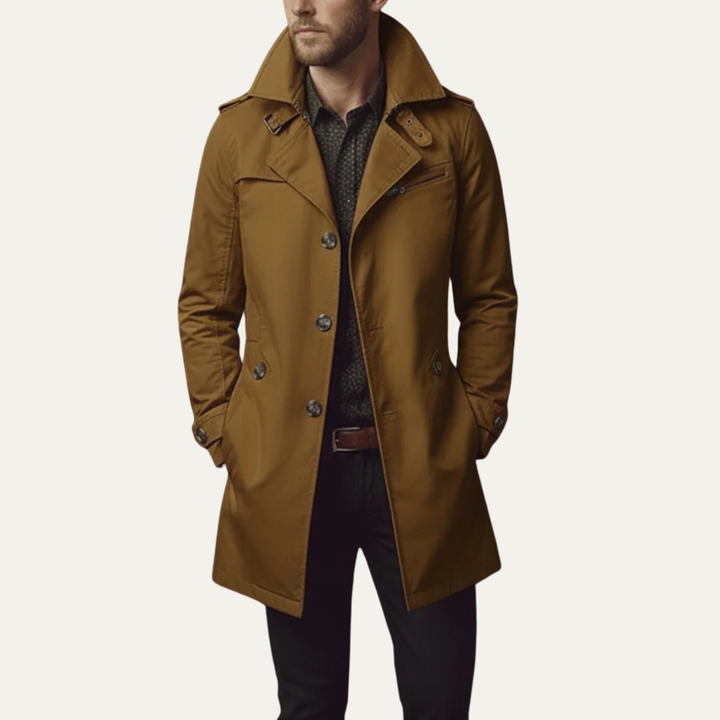 Freja Andersen | Herre Slim Notched krave enkeltknappet trenchcoat