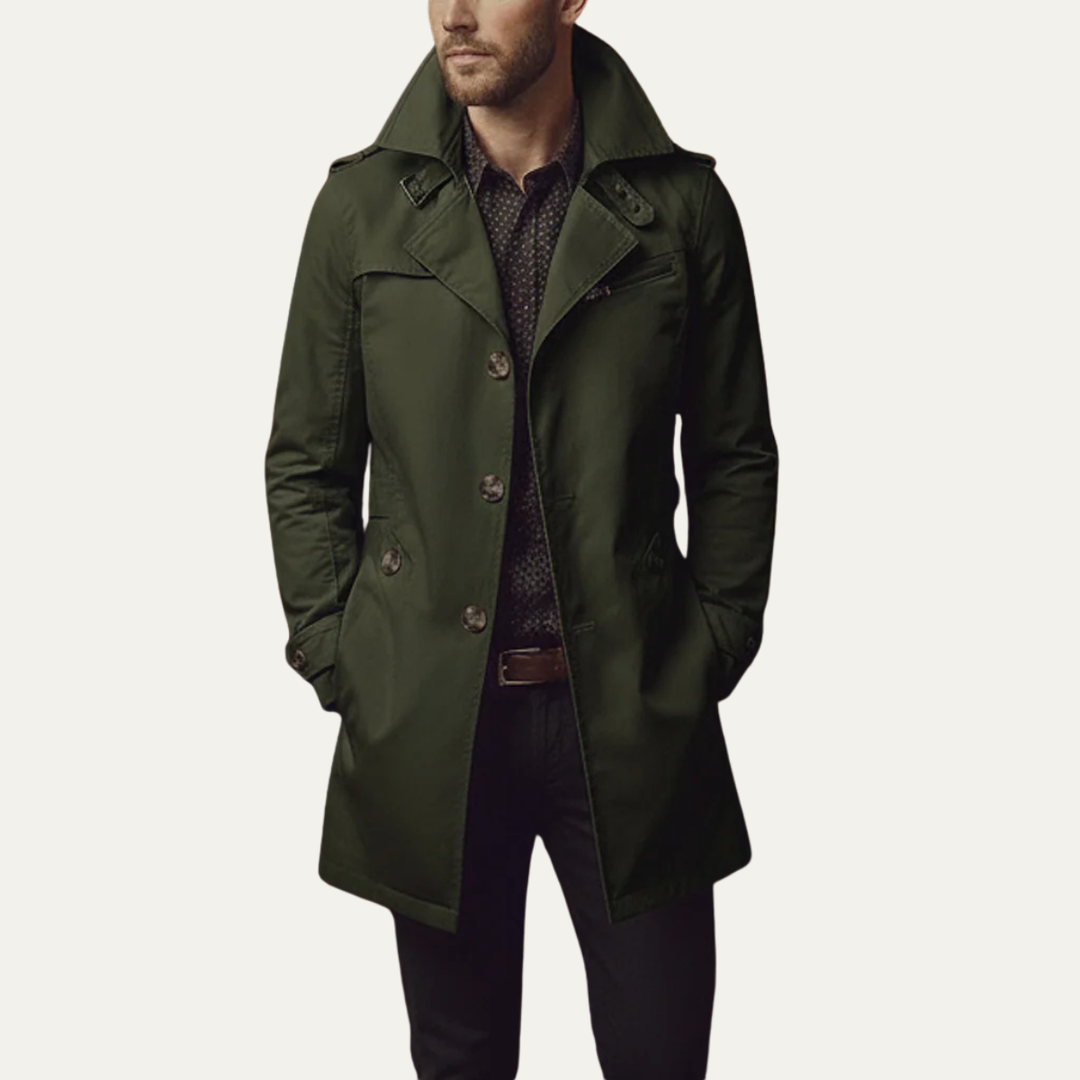 Freja Andersen | Herre Slim Notched krave enkeltknappet trenchcoat
