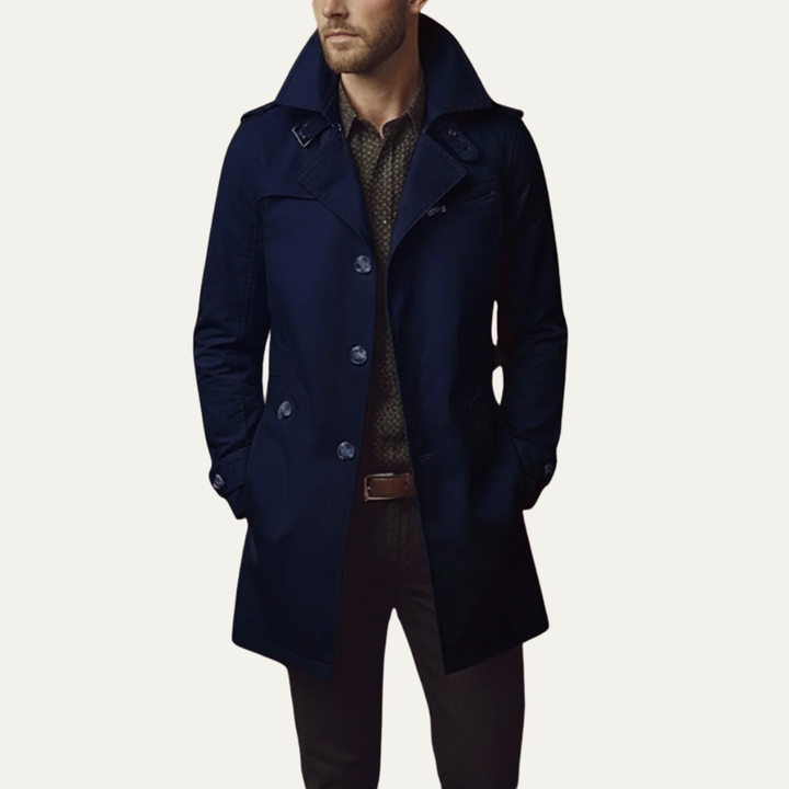 Freja Andersen | Herre Slim Notched krave enkeltknappet trenchcoat