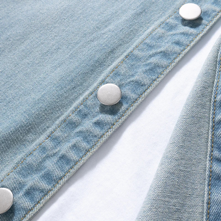 Meadowlark Hill herre vintage denim stilren skjorte