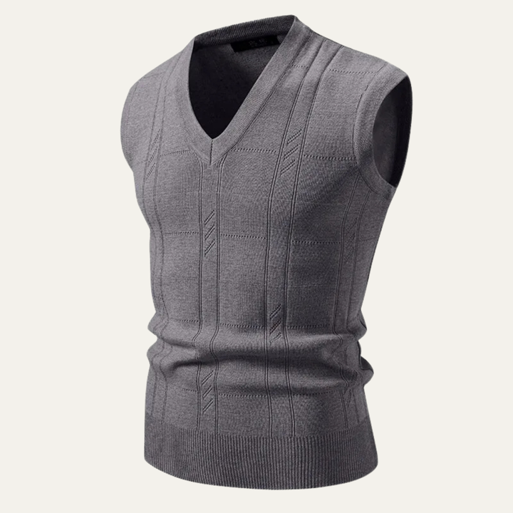 Freja Andersen | Herre Stylish strikket V-hals Tank Vest